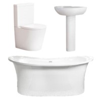 Torrelino Freestanding Bath and Newport Toilet and Basin Bath Suite 