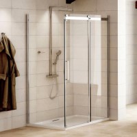 1000 x 900mm Frameless Sliding Shower Enclosure 8mm Glass - Aquafloe Elite II