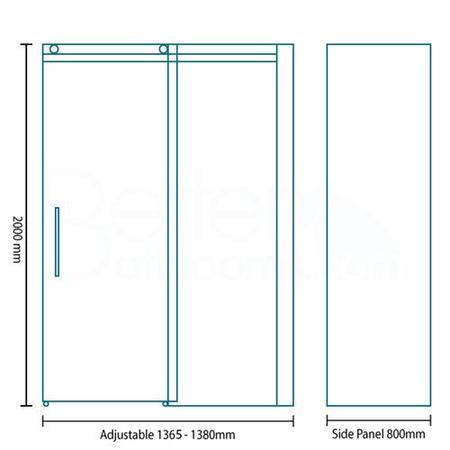 Sliding Shower Enclosure 1400 x 800mm - 8mm Easy Clean Glass - Aquafloe Elite Range