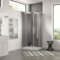 Quadrant Shower Enclosure Frameless 900 x 900mm - 8mm Glass - Aquafloe Elite II Range