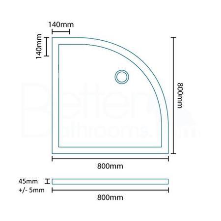 800mm Quadrant Shower Enclosure with Tray - Vega