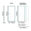 760 x 800 Pivot Shower Enclosure - 6mm Glass - Aquafloe 