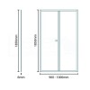 Bi-Fold Shower Enclosure 1000 x 800mm - 6mm Glass - Aquafloe Range