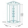 900mm Quadrant Hydromassage Shower Cabin with Tray - Aqualine