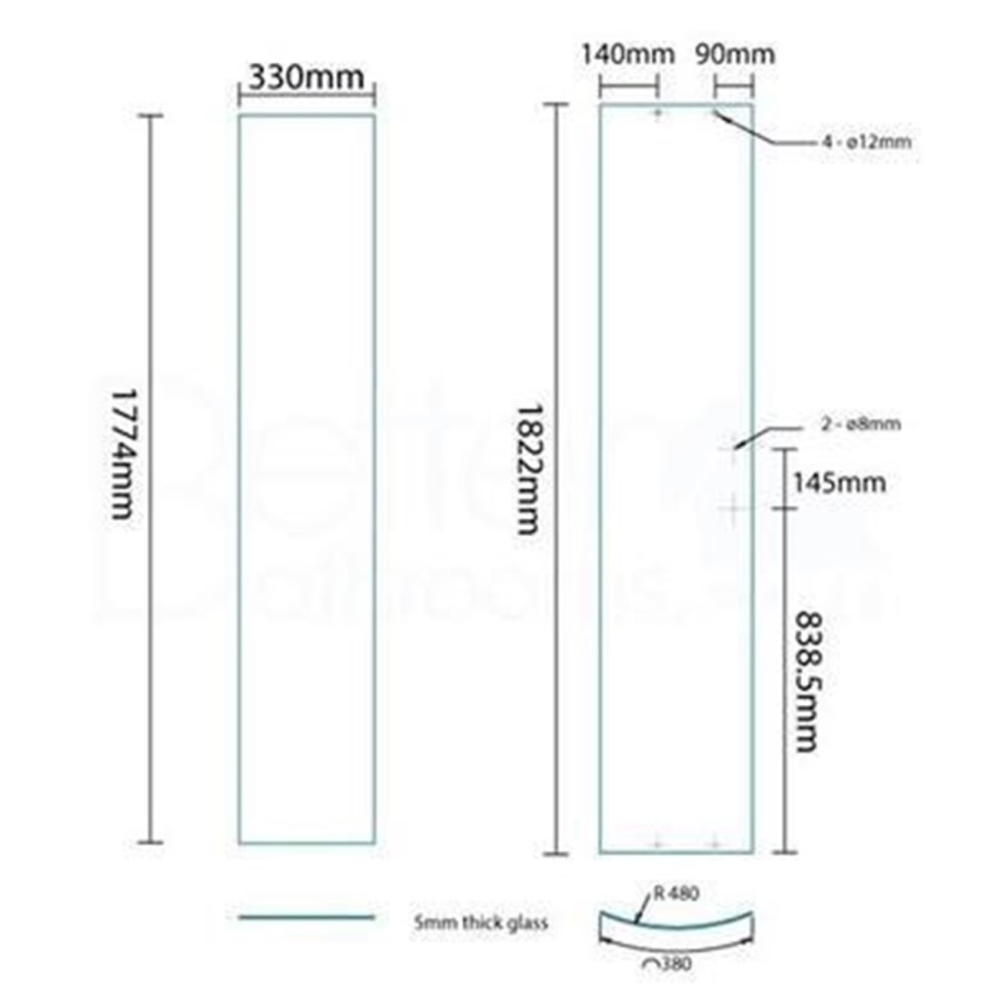 900mm Quadrant Hydromassage Shower Cabin with Tray - Aqualine