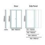 Bi Fold Door Enclosure 900mm with Side Panel 700mm - 6mm Glass - Aquafloe Range