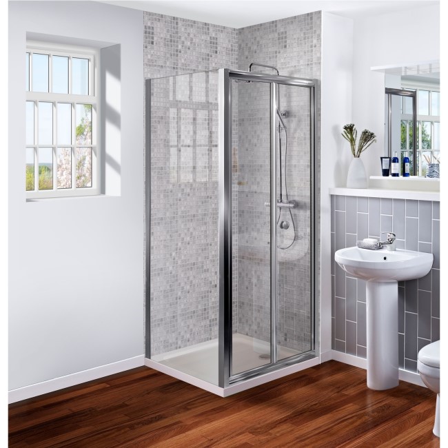 Bi Fold Door Shower Enclosure 900 x 900 mm - 6mm Glass - Aquafloe Range