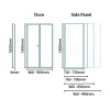900 x 800 Bi-Fold Shower Enclosure - 6mm Glass