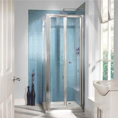 Bi Fold Enclosure 760mm with Side Panel 1000mm - 6mm Glass - Aquafloe Range