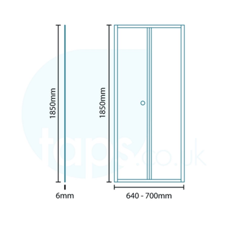 Bi Fold Enclosure 760mm with Side Panel 1000mm - 6mm Glass - Aquafloe Range