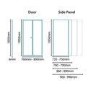 Bi Fold Door Enclosure 800 x 800mm - 6mm Glass - AquaFloe Range