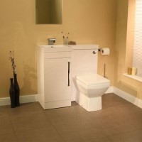 Apex White Left Hand Combination Unit with Tabor Toilet and Seat
