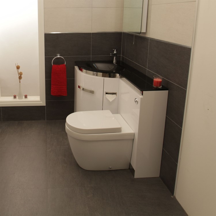 Left Hand Corner Combination Unit with Aurora Toilet - Vigo