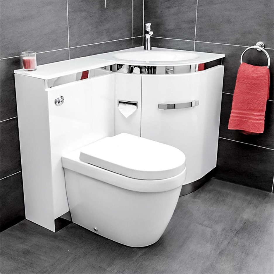 Vigo Right Hand Corner Combination Unit with Aurora Toilet & White