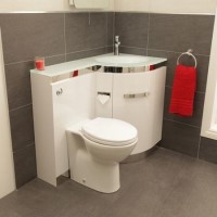 Right Hand Corner Combination Unit with White Basin - Vigo 