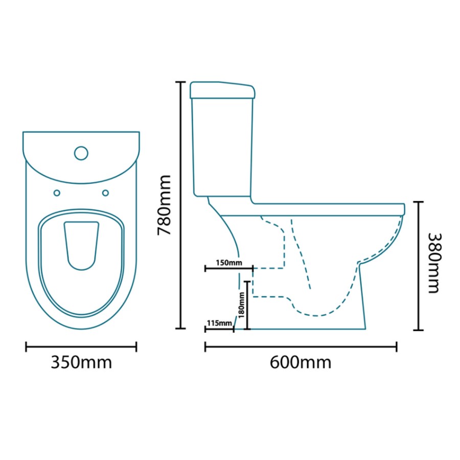 Impressions Compact Close Coupled Toilet and Seat