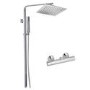 Square Chrome Shower Set with Thermostatic Valve - Sima