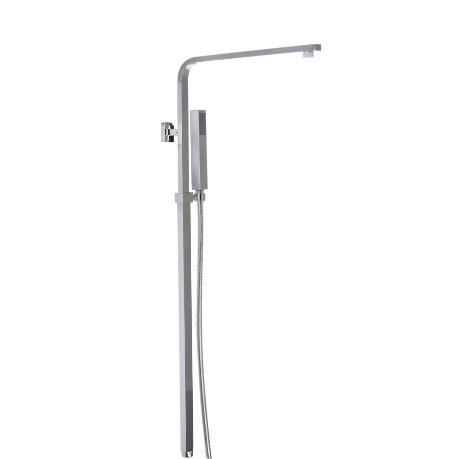 Square Chrome Shower Set with Thermostatic Valve - Sima