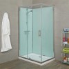 1200mm x 800mm Shower Cabin with Aqua White Back Panels with Square Valve -Quatro