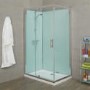 1200mm x 800mm Shower Cabin with Aqua White Back Panels with Square Valve -Quatro
