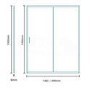 Sliding Shower Door 1500mm - 8mm Glass - Aquafloe Iris Range