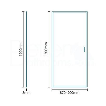 Hinged Door Enclosure 900mm - 8mm Glass - AquaFloe Iris Range