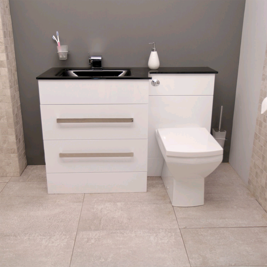 Left Hand Combination Unit with Tabor Back to Wall Pan - Vigo