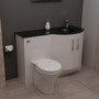 Right Hand Bow Front Combination Unit with Black Basin  - Vigo