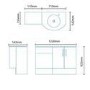 Right Hand Bow Front Combination Unit with Black Basin  - Vigo