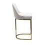 Set of 2 Beige Boucle Kitchen Stool with Brass Legs - Callie