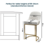 Set of 3 Beige Boucle Kitchen Stools with Gold Legs - Callie