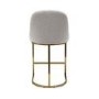 Set of 4 Beige Boucle Kitchen Stool with Brass Legs - Callie