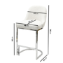 Set of 2 Beige Boucle and Chrome Kitchen Stool - Callie 