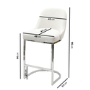 ONLY OPENED - Beige Boucle and Chrome Kitchen Stool - Callie