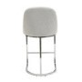 Set of 4 Beige Boucle and Chrome Kitchen Stool - Callie