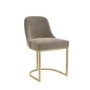 Set of 2 Mink Velvet Dining Chairs with Gold Legs - Callie