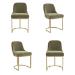 Set of 4 Sage Green Velvet Dining Chairs with Gold Legs - Callie