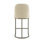 Beige Upholstered Kitchen Stool with Brass Legs - Callie