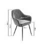 Grey Marble Extendable Dining Table with 8 Grey Velvet Dining Chairs - Camilla