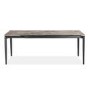 Grey Marble Extendable Dining Table with 8 Grey Velvet Dining Chairs - Camilla