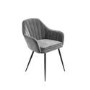 Grey Marble Extendable Dining Table with 8 Grey Velvet Dining Chairs - Camilla