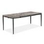 Grey Marble Extendable Dining Table with 6 Grey Fabric Dining Chairs - Camilla