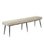 Black Ceramic Marble Extendable Dining Table Set with 2 Beige Fabric Chairs & 2 Benches - Seats 8 - Camilla