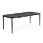 Black Ceramic Marble Extendable Dining Table Set with 2 Beige Fabric Chairs & 2 Benches - Seats 8 - Camilla