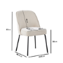 Set of 4 Beige Upholstered Dining Chairs with Piped Detail - Leighton