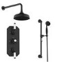 Black Dual Outlet Wall Mounted Thermostatic Mixer Shower Set with Hand Shower - Cambridge