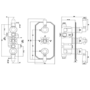 Black 2 Outlet  Ceiling Mounted Thermostatic Mixer Shower Set with Hand Shower - Cambridge