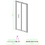 Brushed Brass 800mm Sliding Shower Door 6mm Glass - Carina