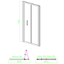 Brushed Brass 900mm Bi-Fold  Shower Door 6mm Glass - Carina