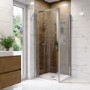 Chrome 6mm Glass Square Hinged Shower Enclosure with Low Profile Shower Tray 900mm - Carina